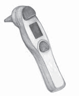 A tympanic thermometer