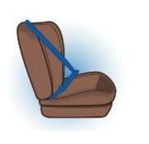 Illustration of a seat belt in a car